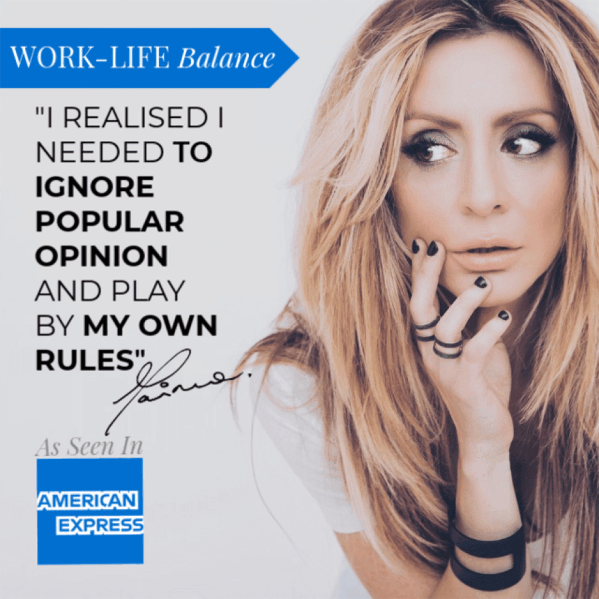 Marina Mara in AMERICAN EXPRESS Business Insights interview on redefining work-life balance and rewriting business rules.