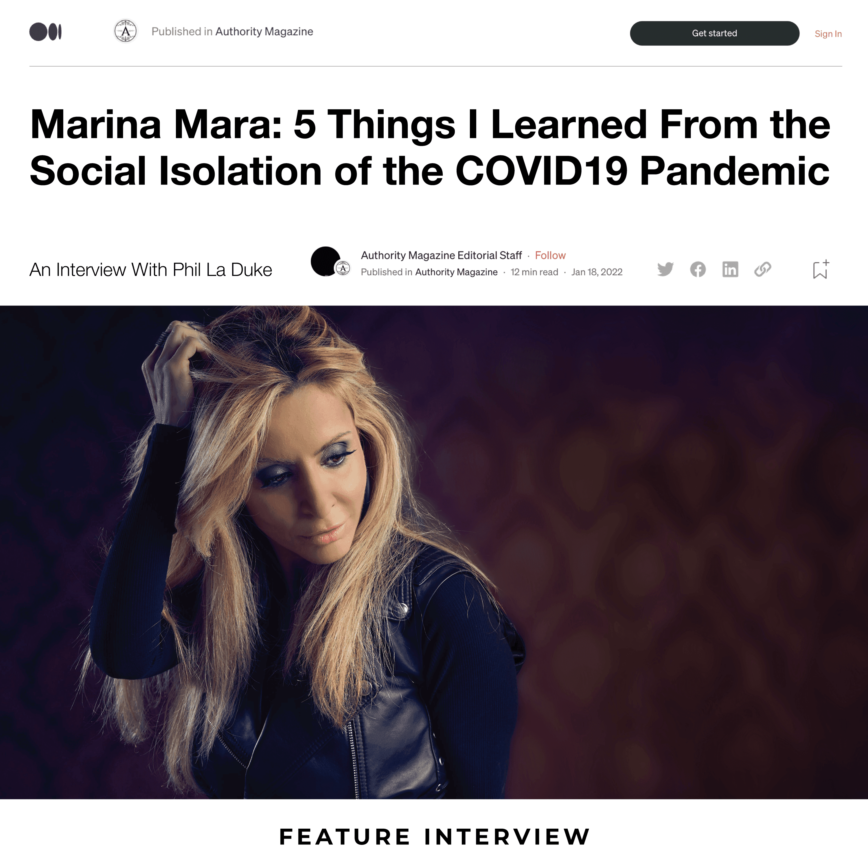 Marina Mara Authority Magazine interview on leadership lessons from COVID-19 social isolation
