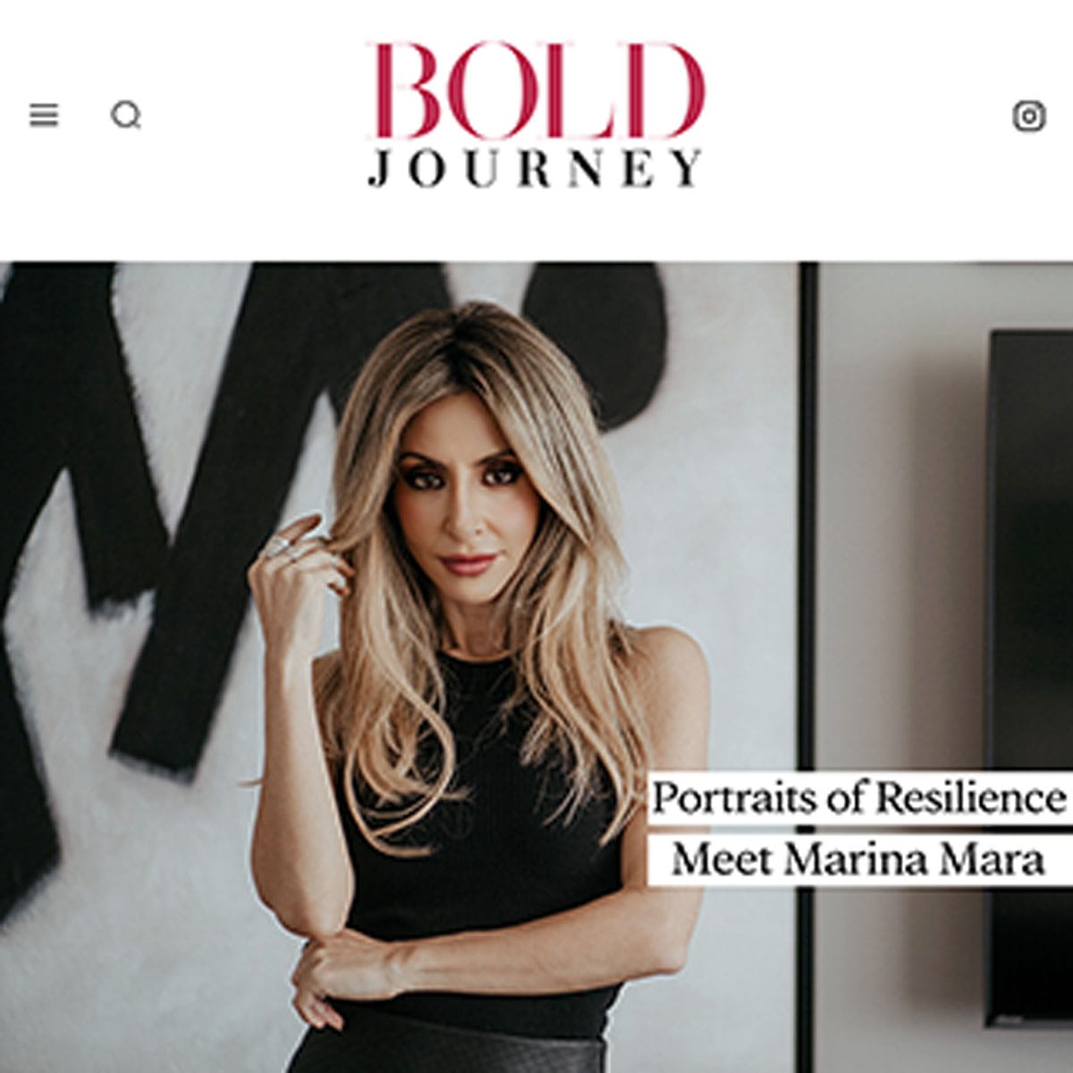 Marina Mara featured in Bold Journey’s Portraits of Resilience, sharing her personal story of growth, resilience, brand leadership, and navigating reinvention as a global advisor.