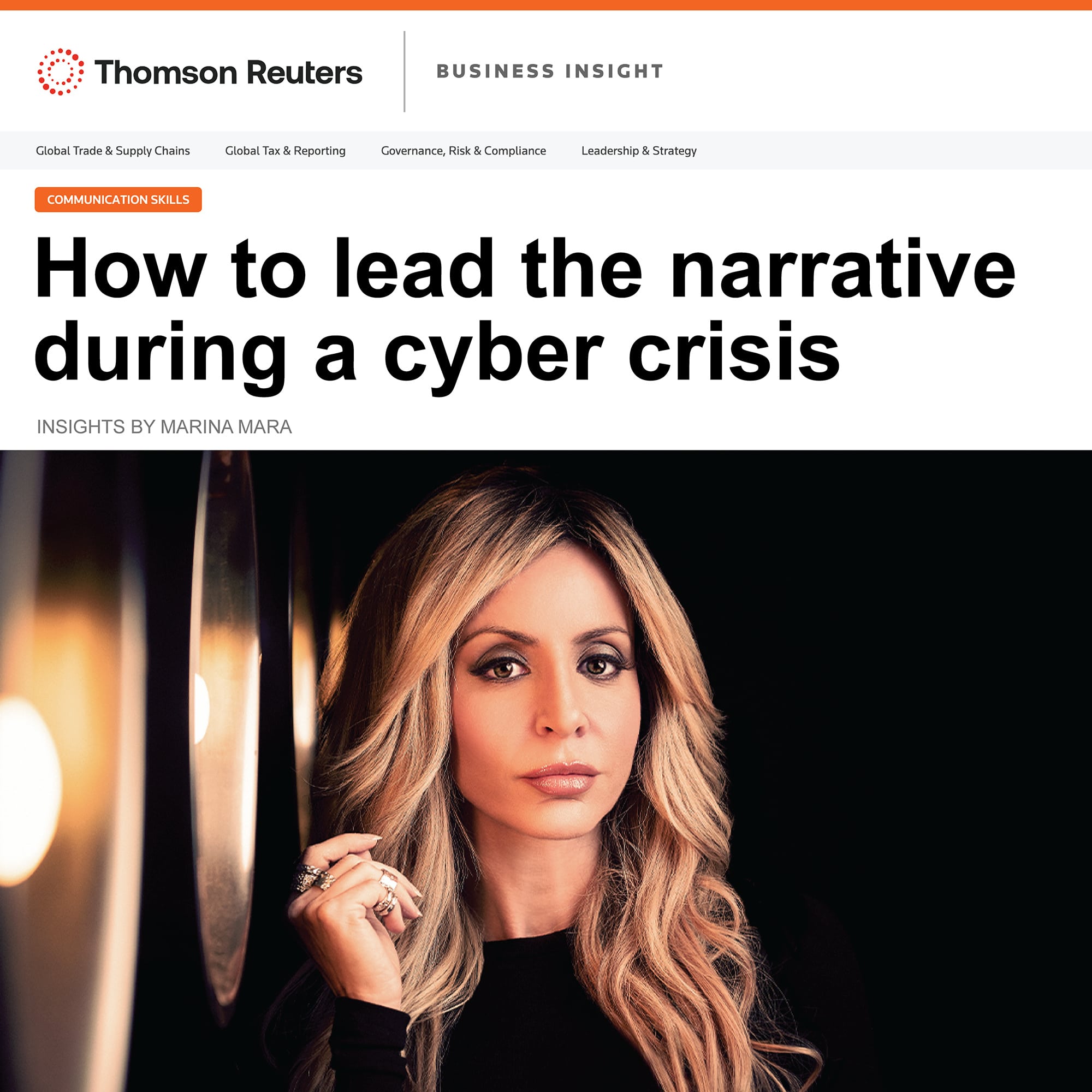Marina Mara shares how executives can lead with clarity, credibility, and confidence during a cyber crisis in a feature by Thomson Reuters Business Insight Australia.
